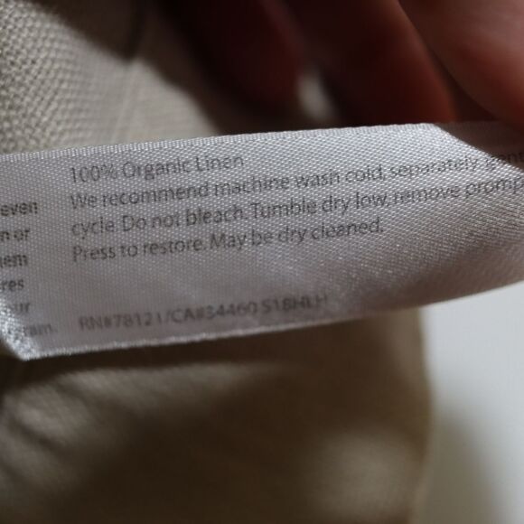 Eileen Fisher Tan Linen Shift Dress 100% Organic Linen Dress LG *stain - Picture 9 of 9